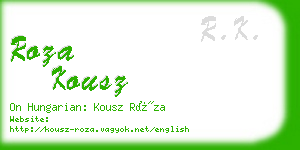 roza kousz business card